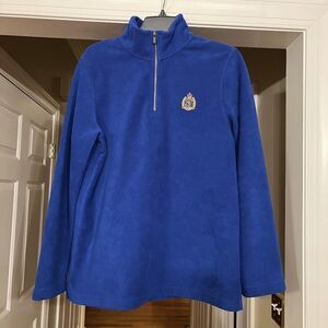 EUC Women's Lauren Ralph Lauren Royal Blue Fleece Pullover Top Shirt Sz MEDIUM